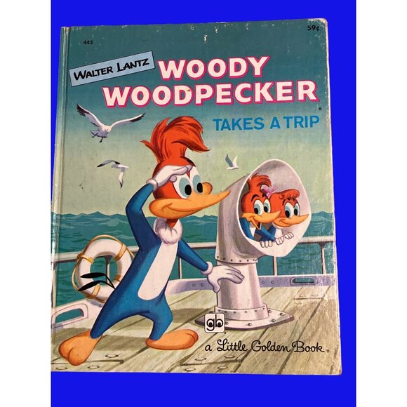 Little Golden Book Woody Woodpecker Takes a Trip by Walter Lantz Children's Book - Picture 1 of 13